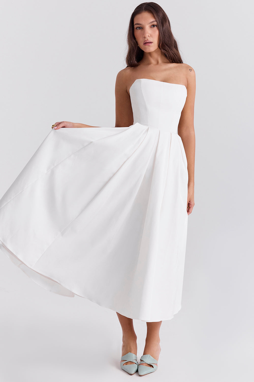 Capucine Robe Mi-Longue Blanc