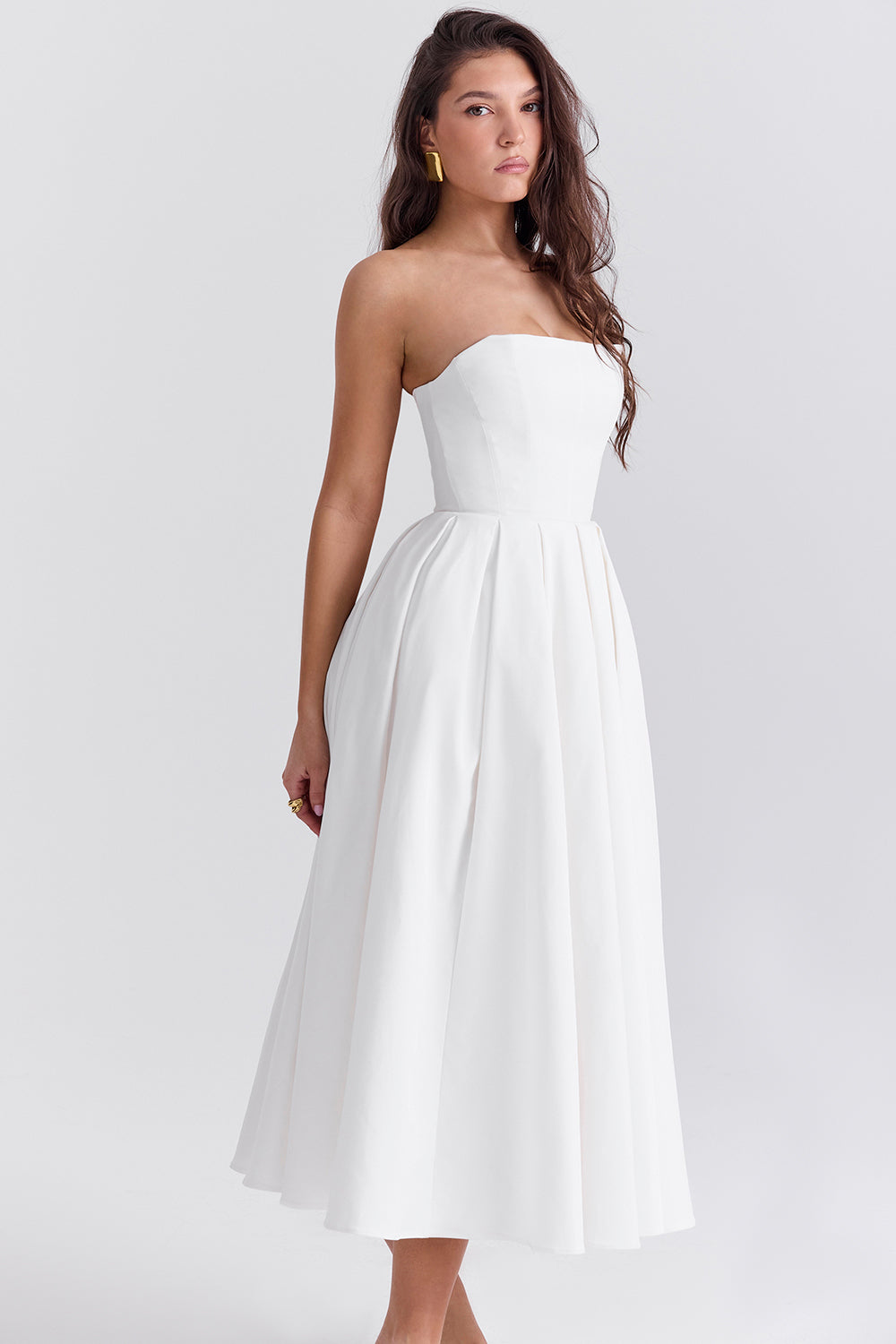 Capucine Robe Mi-Longue Blanc