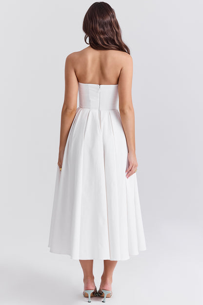 Capucine Robe Mi-Longue Blanc