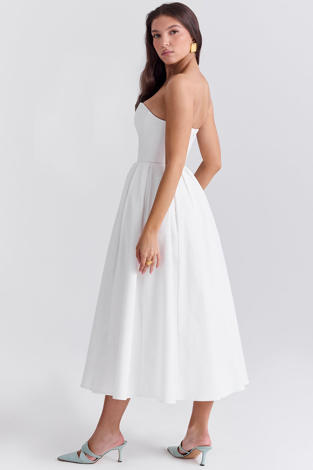 Capucine Robe Mi-Longue Blanc