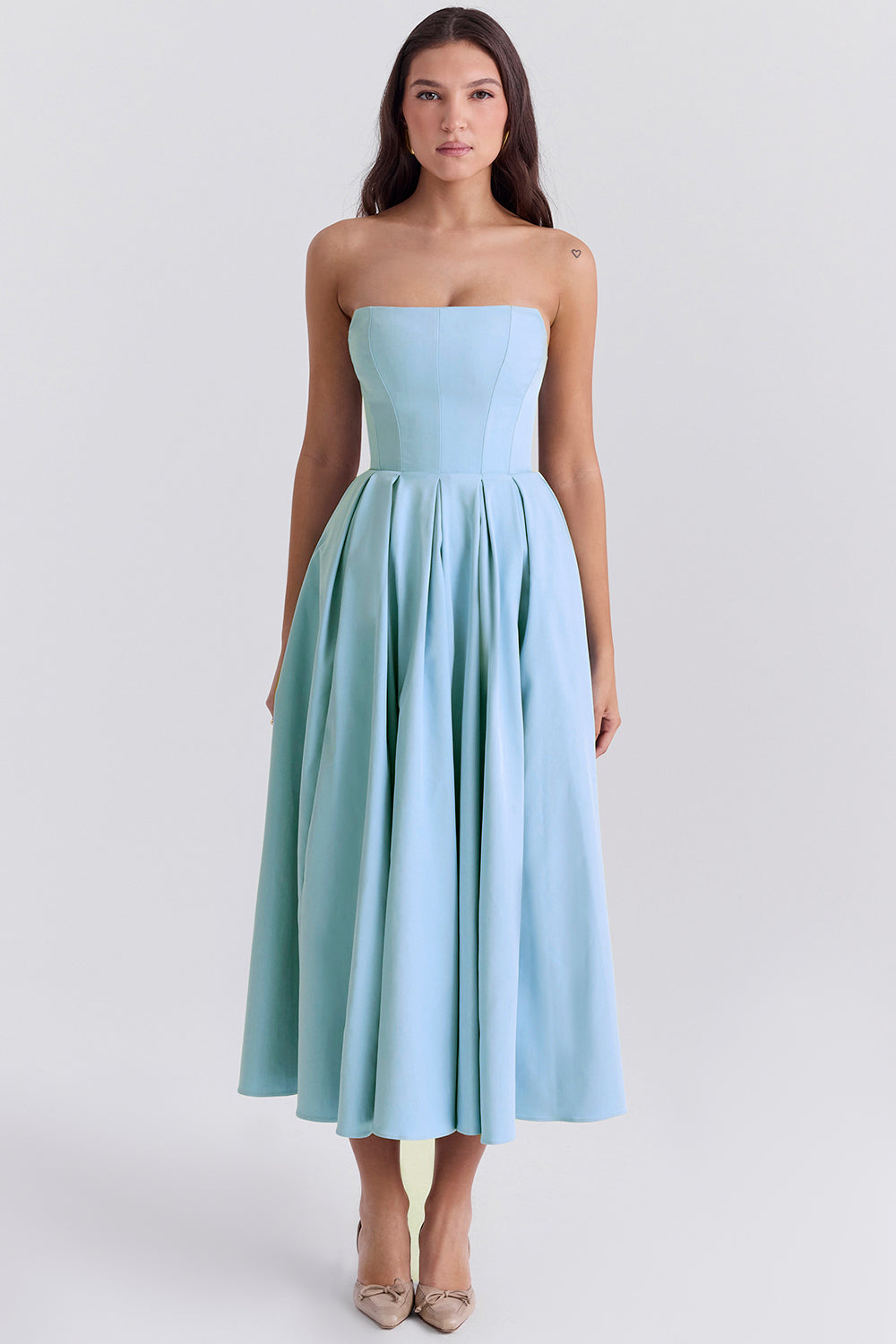 Capucine Robe Mi-Longue Bleu