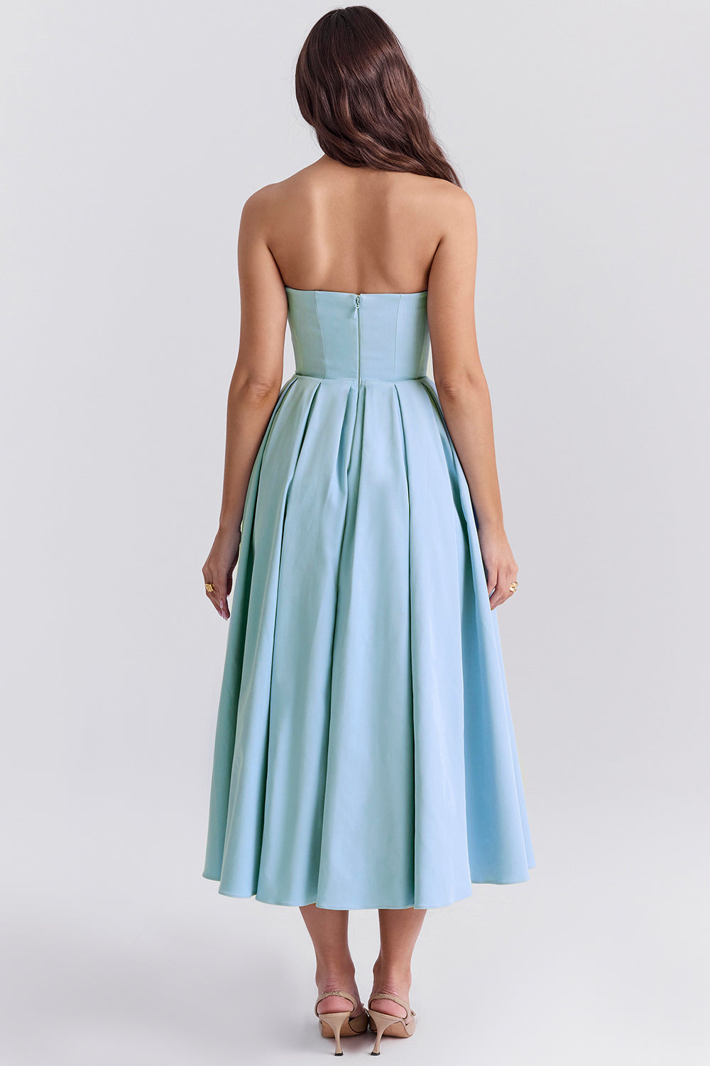 Capucine Robe Mi-Longue Bleu