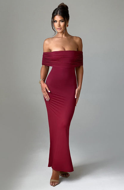 Robe longue Belinda - Bordeaux