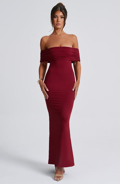 Robe longue Belinda - Bordeaux