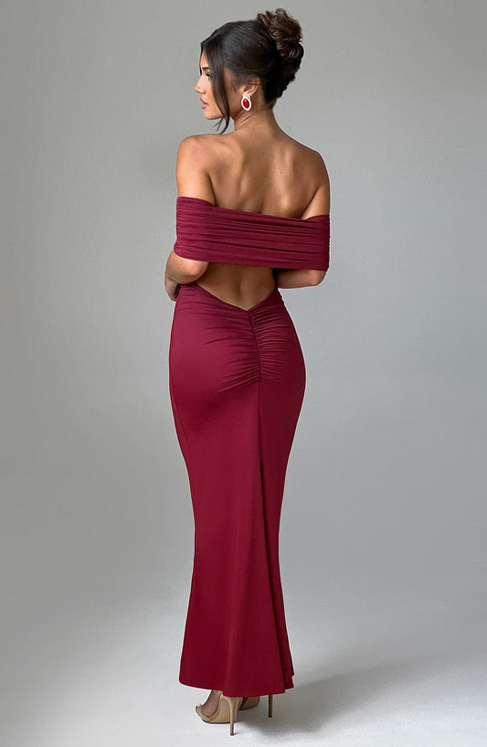 Robe longue Belinda - Bordeaux