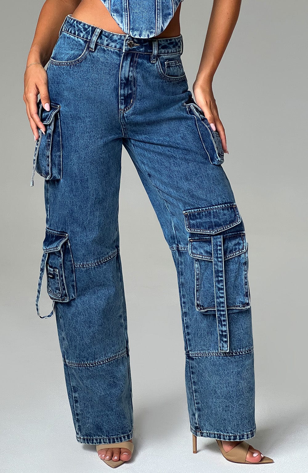 Brooklyn Pantalon Cargo - Bleu Foncé