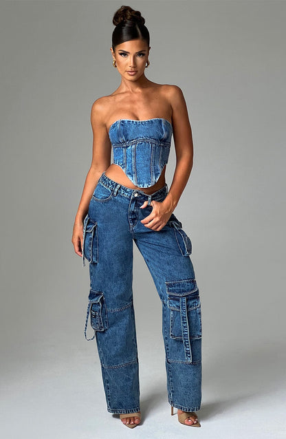 Brooklyn Pantalon Cargo - Bleu Foncé