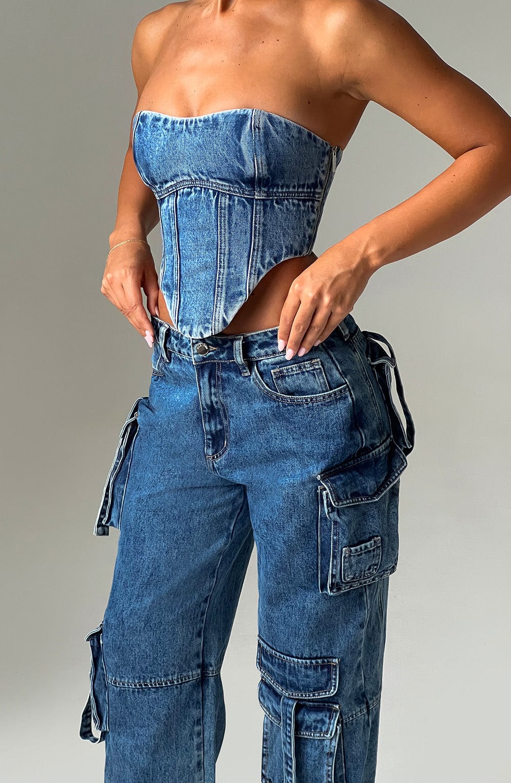 Brooklyn Pantalon Cargo - Bleu Foncé