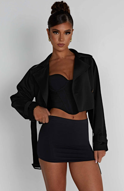 Caprice Manteau Trench Court - Noir