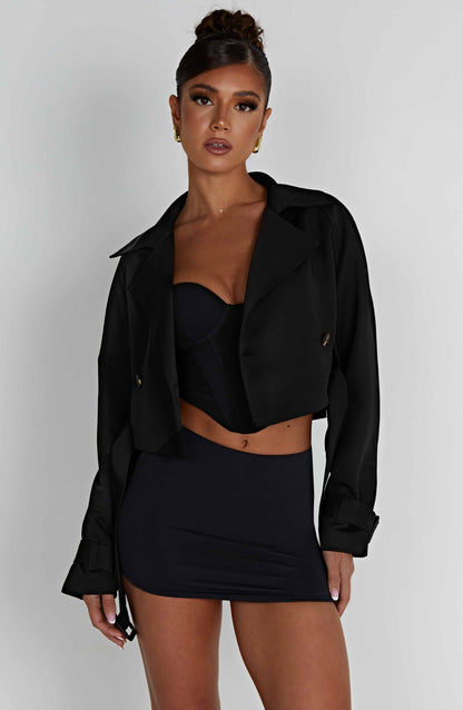 Caprice Manteau Trench Court - Noir