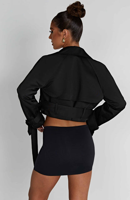 Caprice Manteau Trench Court - Noir