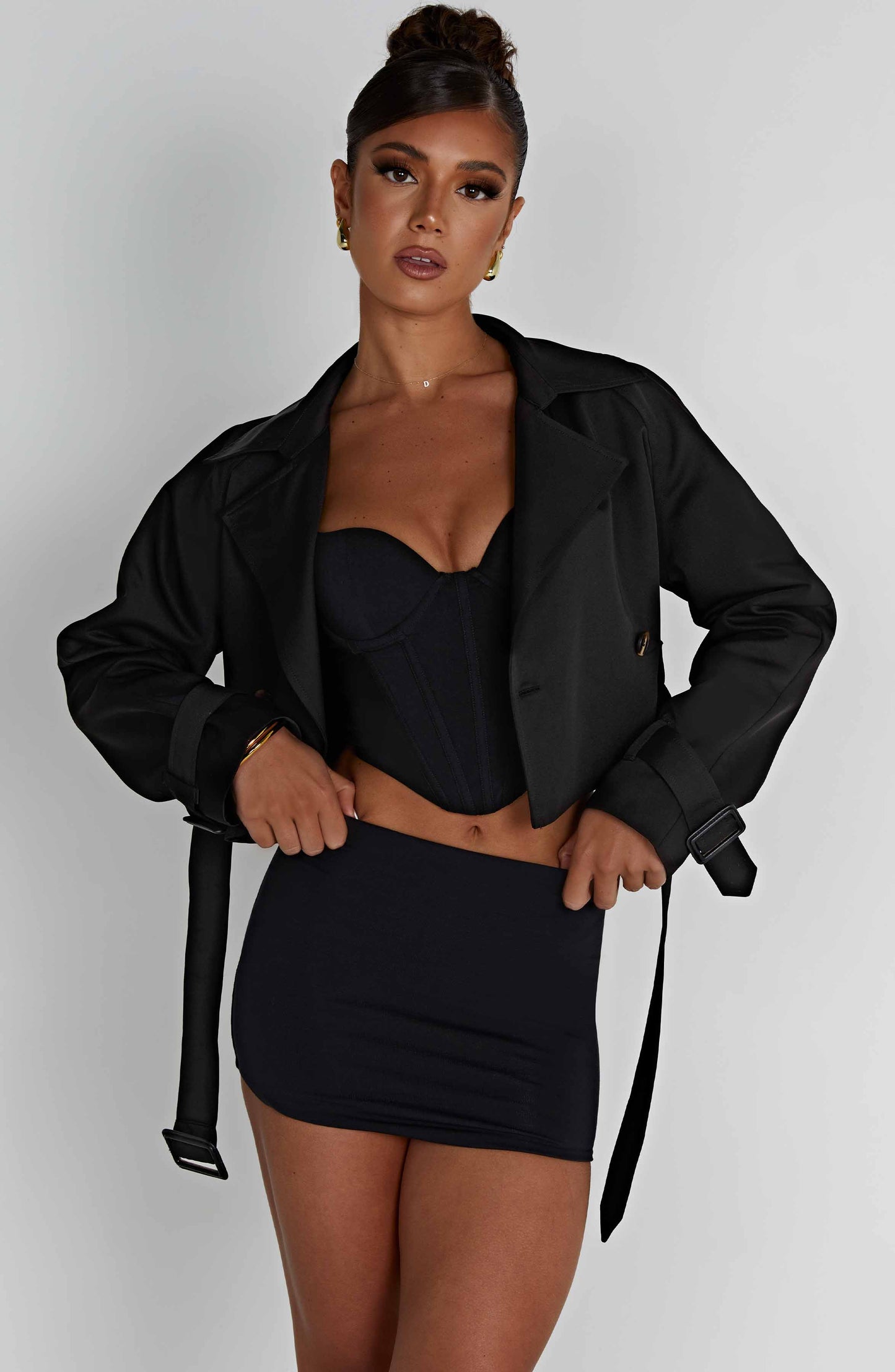 Caprice Manteau Trench Court - Noir