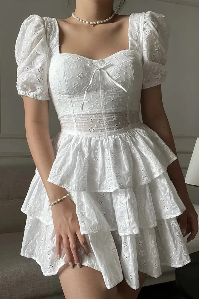 Capucine Robe Courte — Ivoire