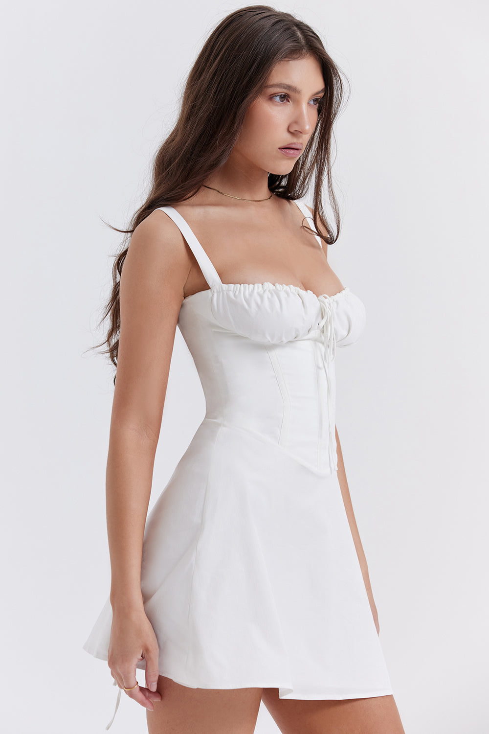 Lila Robe Courte Blanc