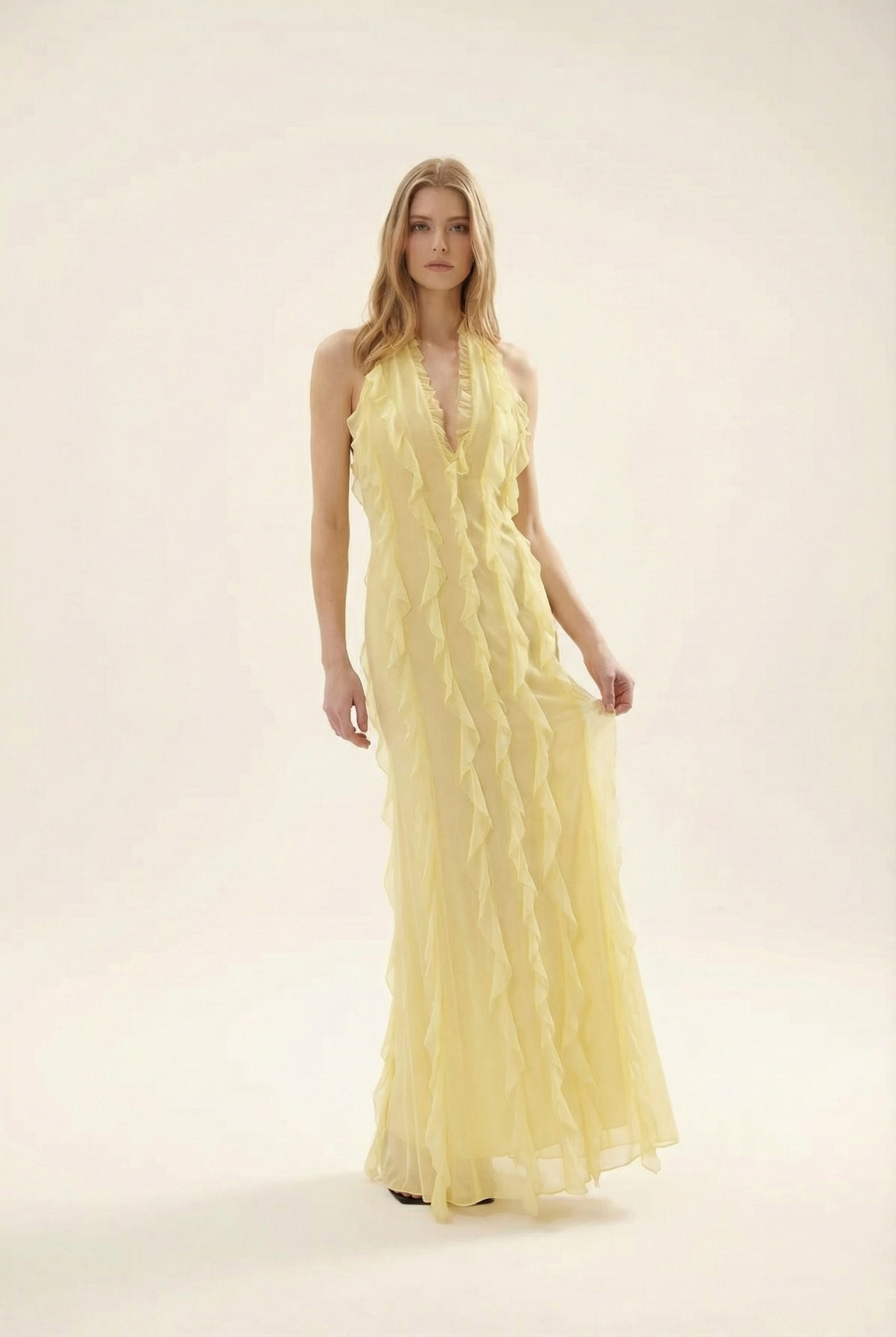 Solène Robe Longue - Citron