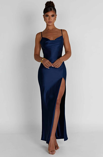 Robe longue Celestina - Bleu marine