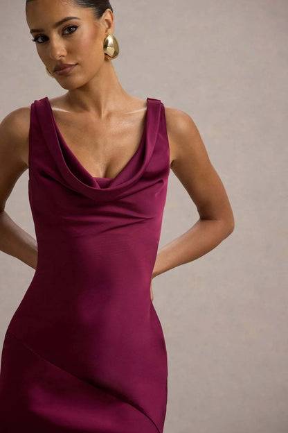 Célestine Robe Longue — Rose Grenadine