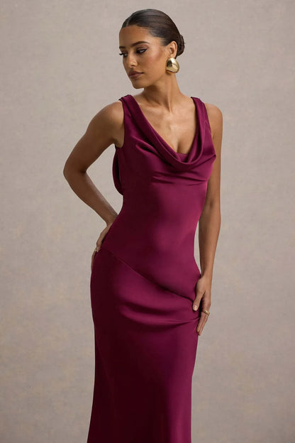 Célestine Robe Longue — Rose Grenadine