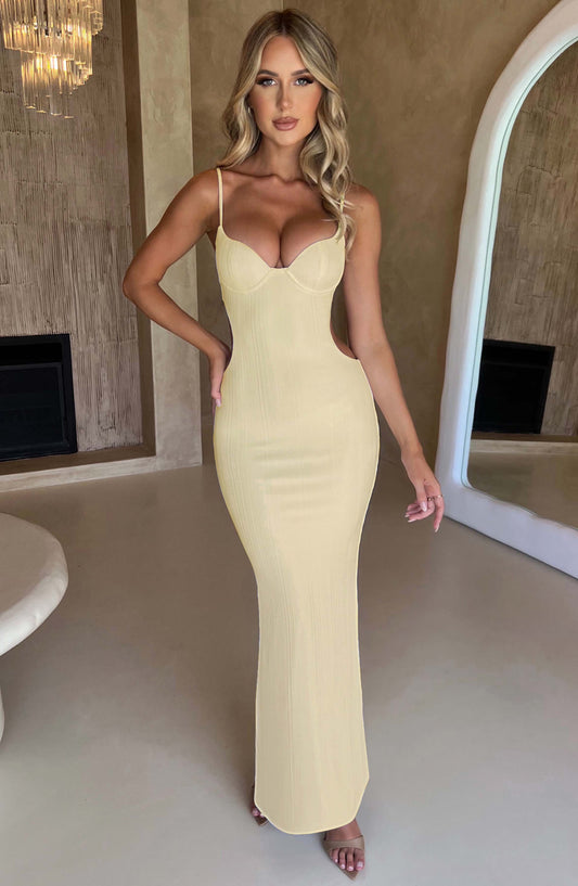 Robe longue Céline - Citron