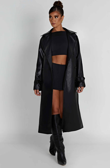 Chi Manteau Trench - Noir