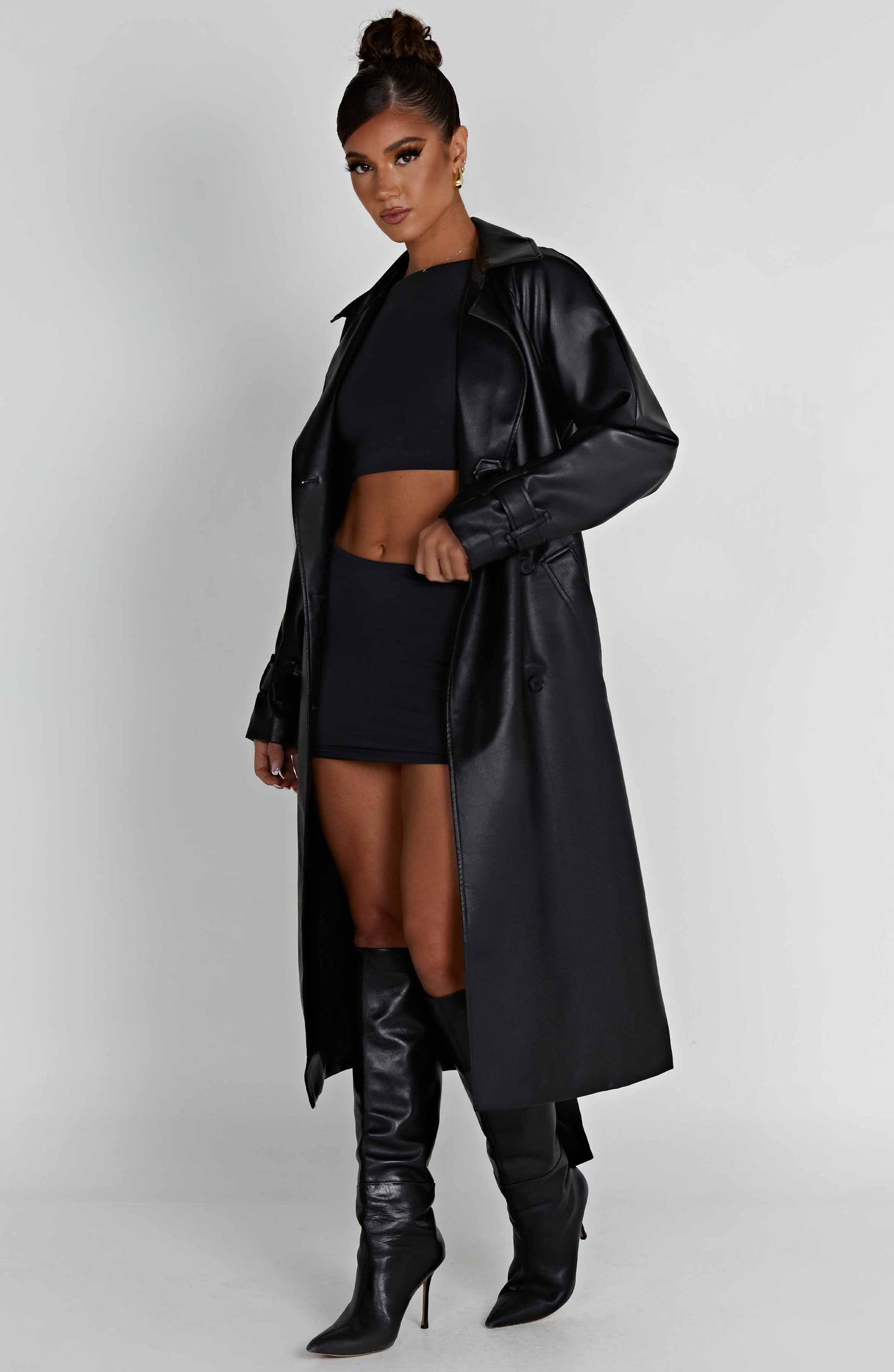 Chi Manteau Trench - Noir