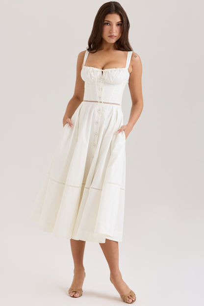 Adèle Robe Mi-Longue Blanc