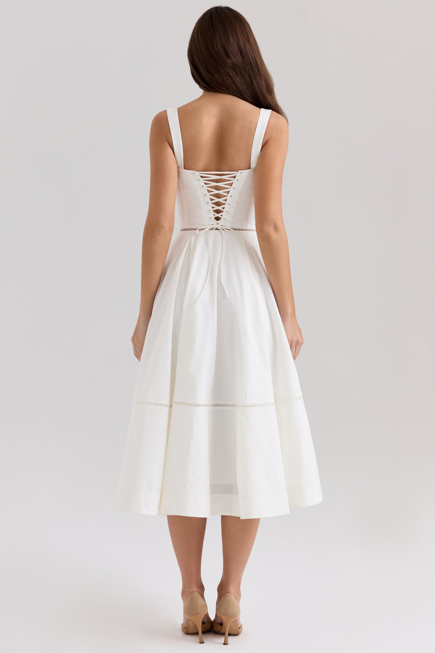 Adèle Robe Mi-Longue Blanc