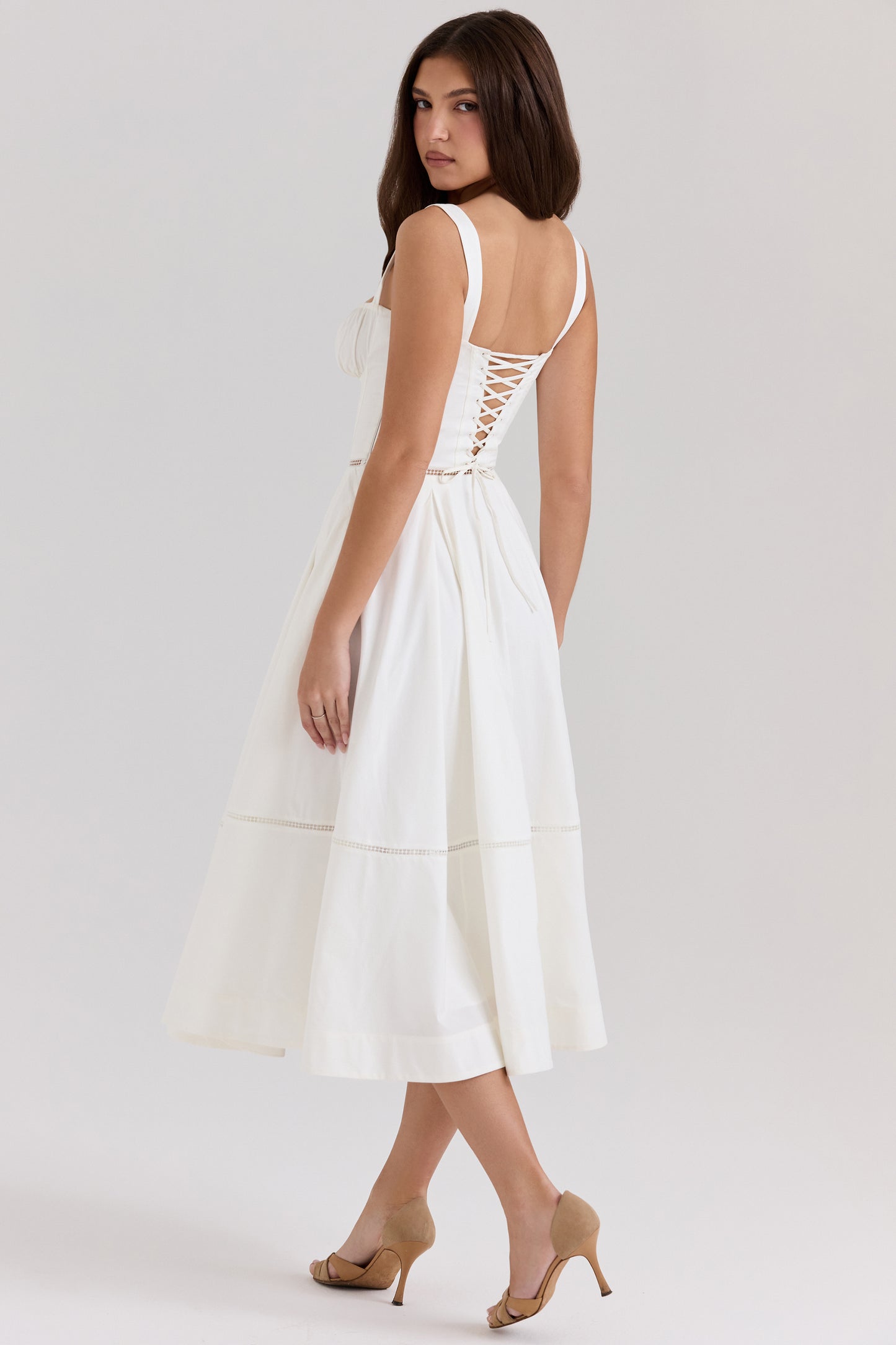 Adèle Robe Mi-Longue Blanc