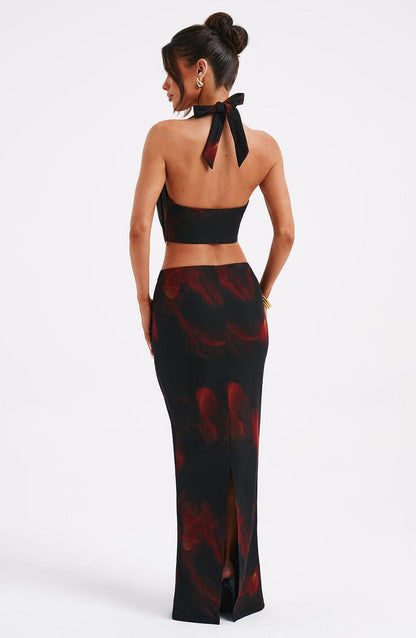 Chrishelle Maxi Skirt - Fire Print