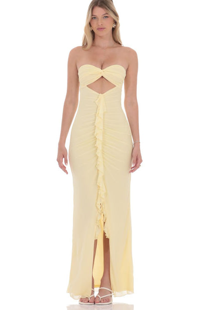 Maïssa Robe Longue - Citron