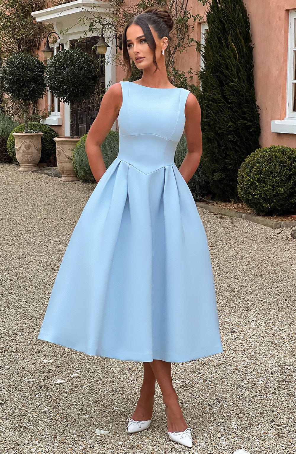 Clarabella Midi Dress - Blue Aurlienne Paris Clarabella Midi Dress - Blue Aurlienne Paris