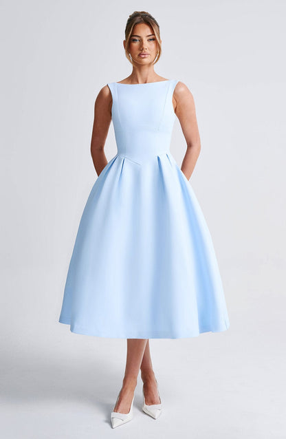 Robe mi-longue Clarabella - Bleu