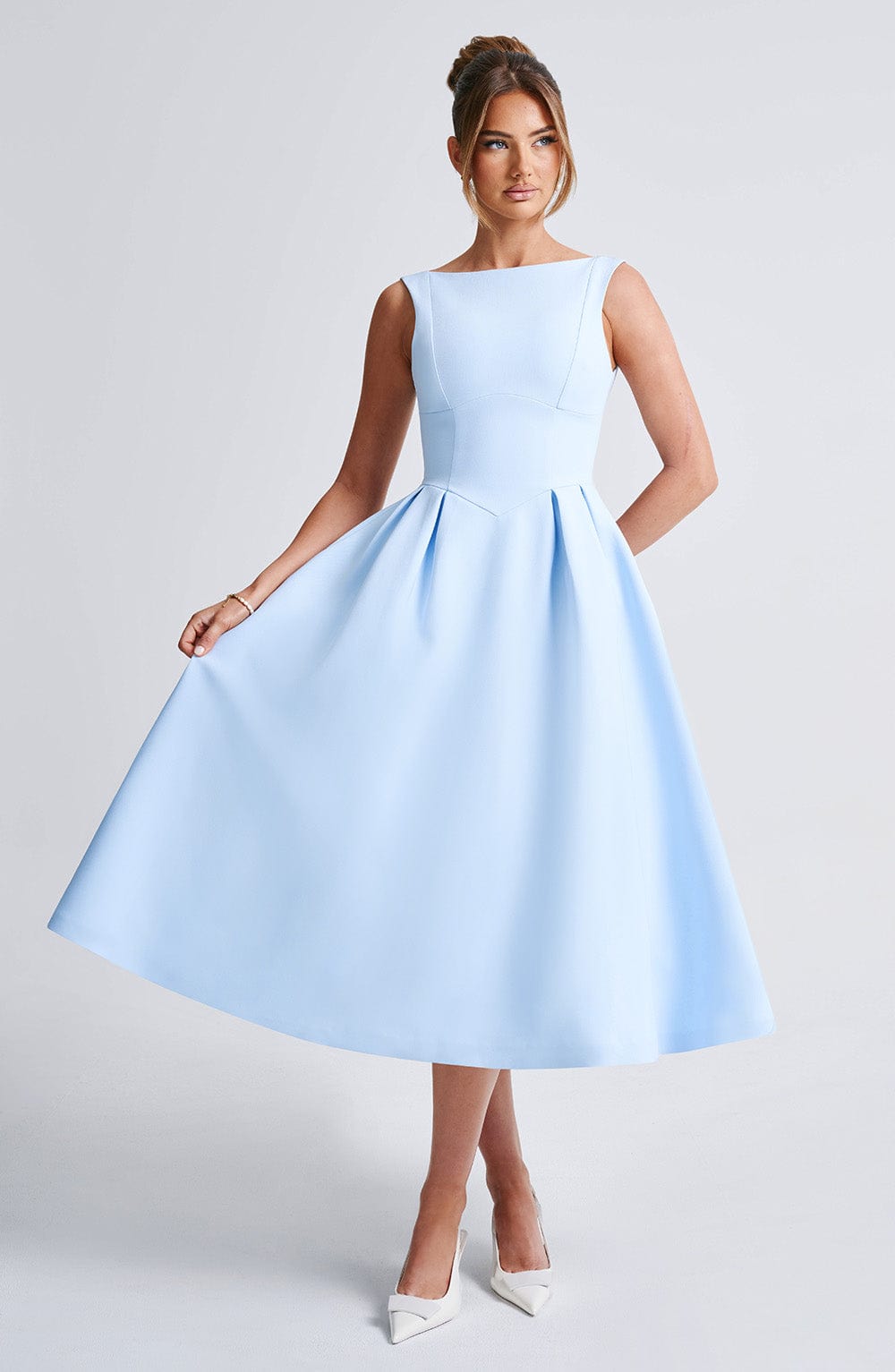 Robe mi-longue Clarabella - Bleu