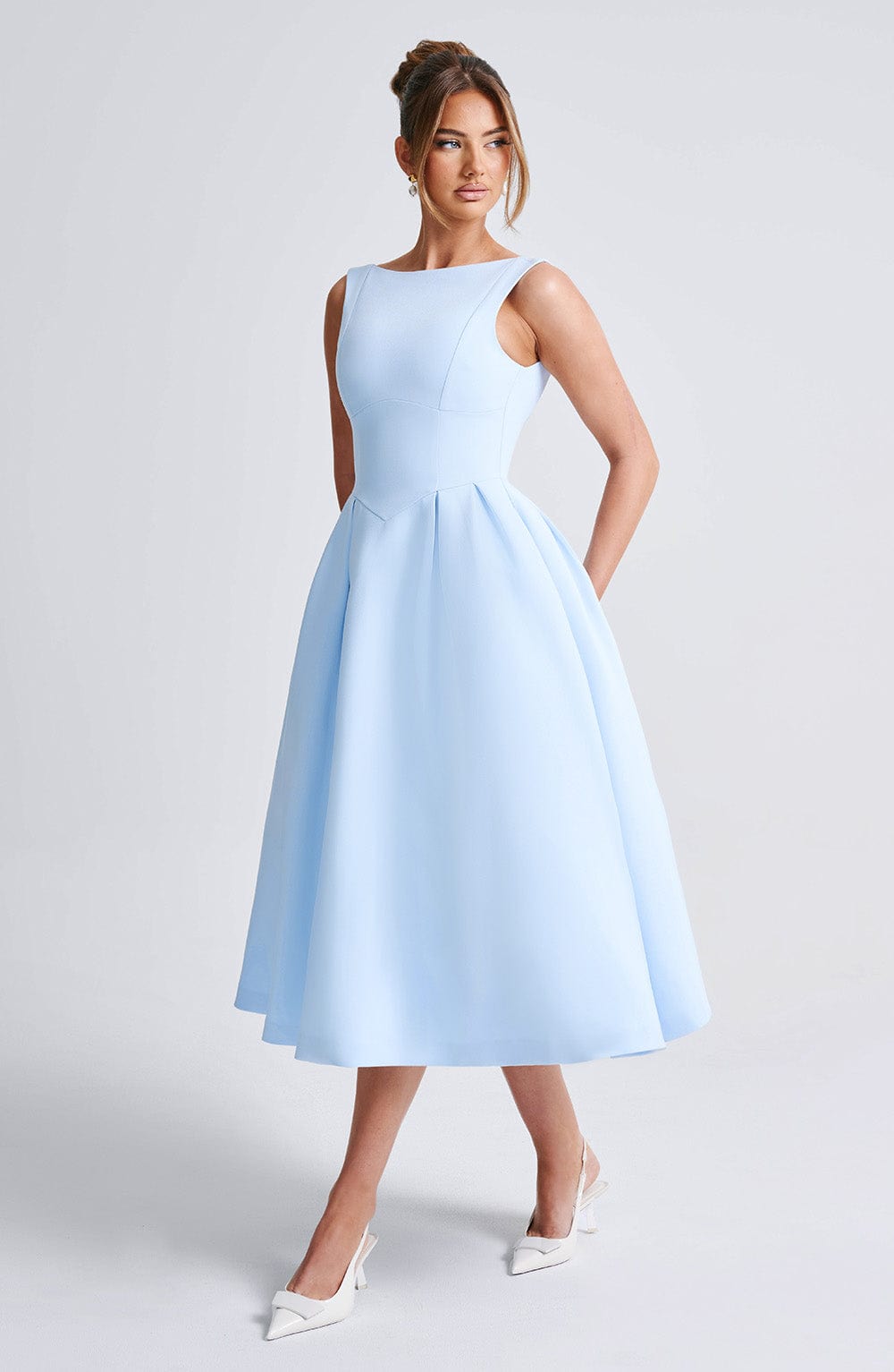 Robe mi-longue Clarabella - Bleu