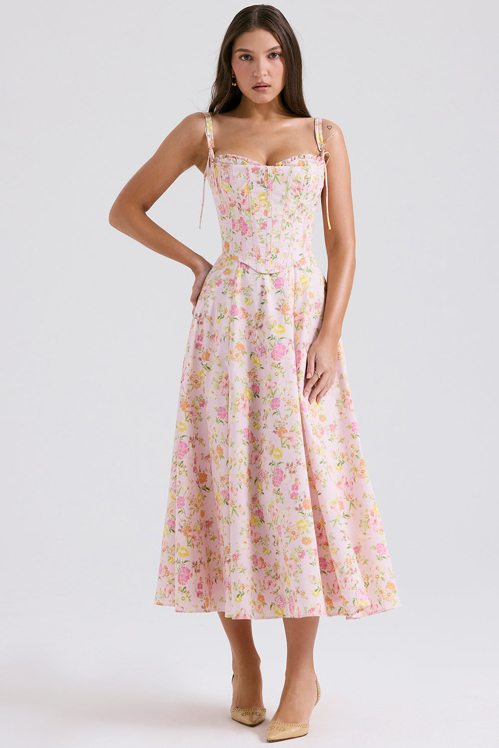 Mirabelle Robe Mi-Longue — Fleuri