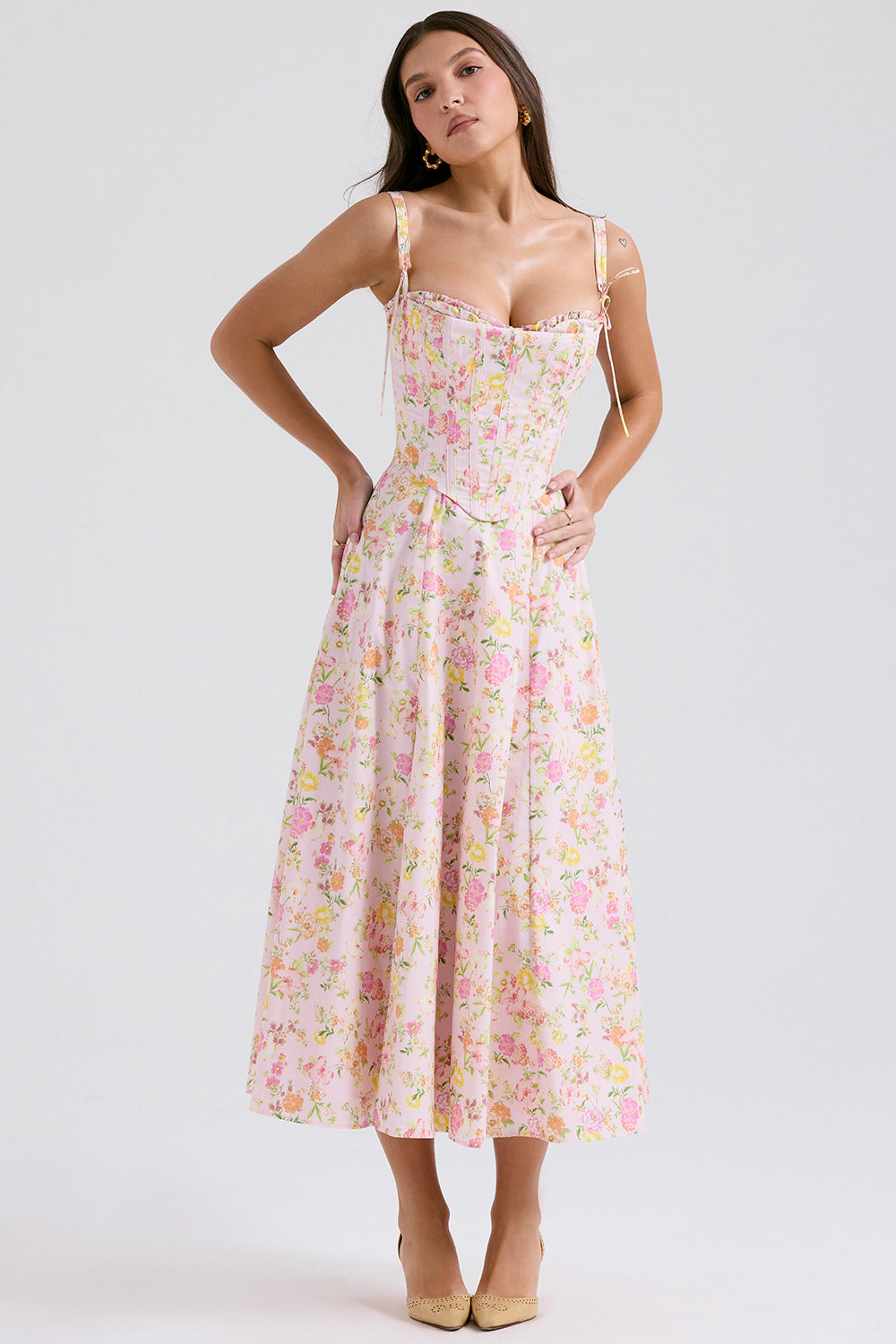 Mirabelle Robe Mi-Longue — Fleuri