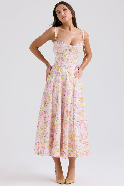 Mirabelle Robe Mi-Longue — Fleuri