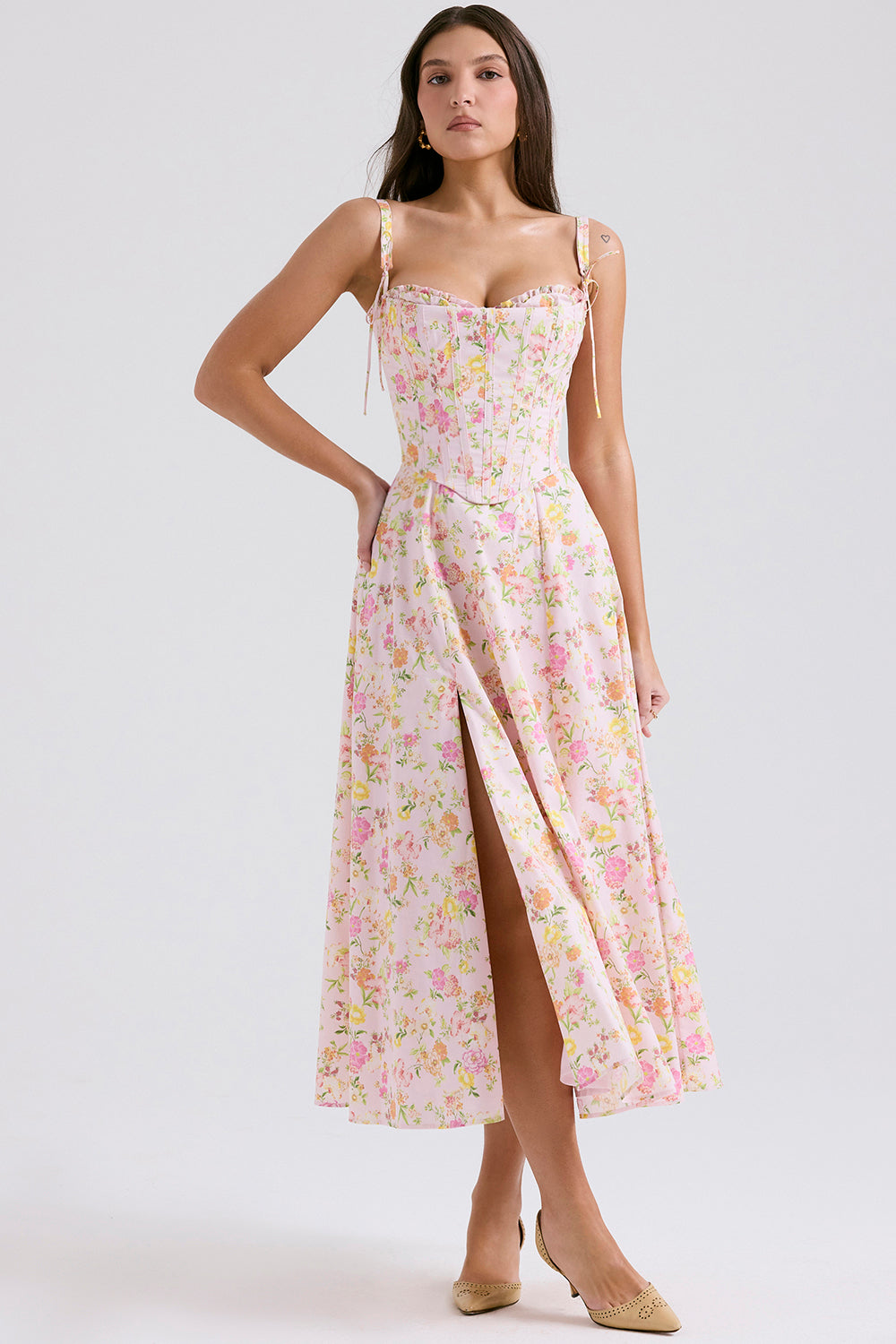 Mirabelle Robe Mi-Longue — Fleuri