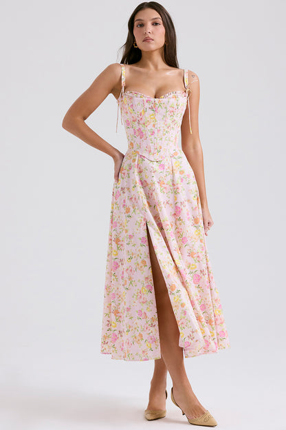 Mirabelle Robe Mi-Longue — Fleuri
