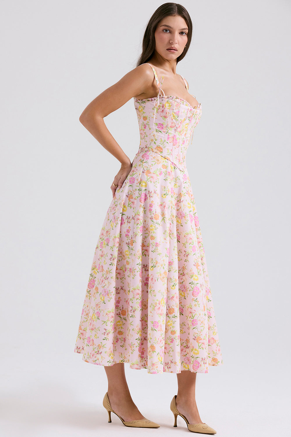 Mirabelle Robe Mi-Longue — Fleuri