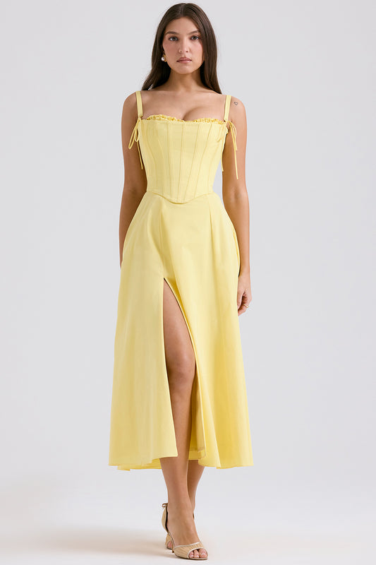 Mirabelle Robe Mi-Longue — Jaune