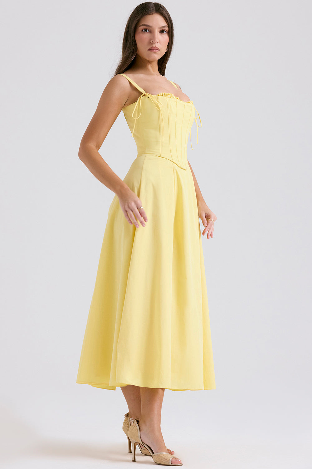 Mirabelle Robe Mi-Longue — Jaune