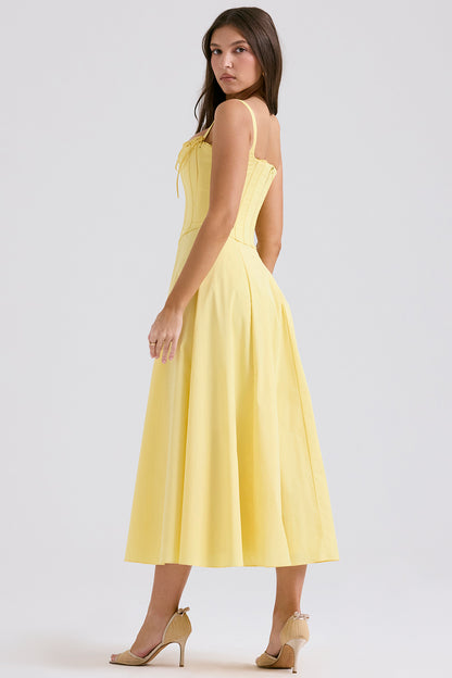 Mirabelle Robe Mi-Longue — Jaune