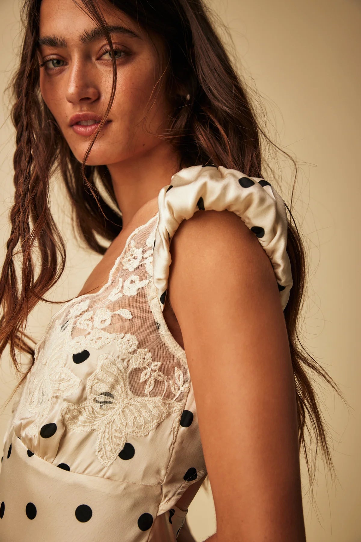 Colette Robe Longue Ivoire à pois