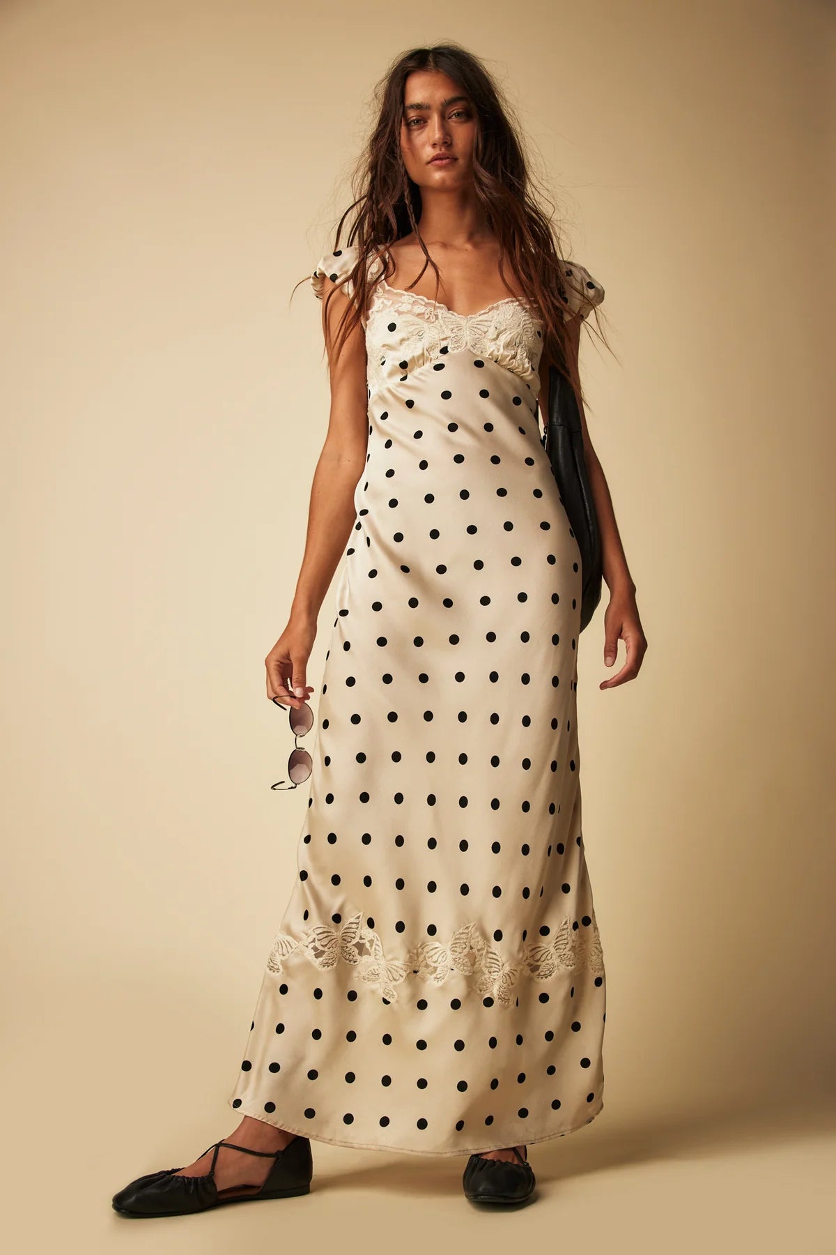 Colette Robe Longue Ivoire à pois