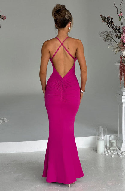 Robe longue Constantina - Rose vif