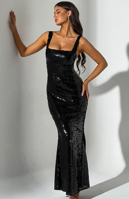 Robe longue Corinne - Noir