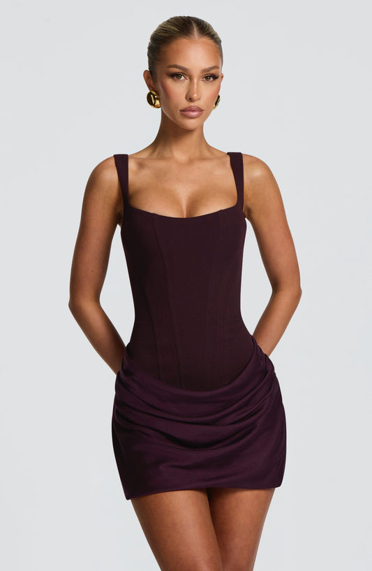 Cornelia Short Dress - Plum