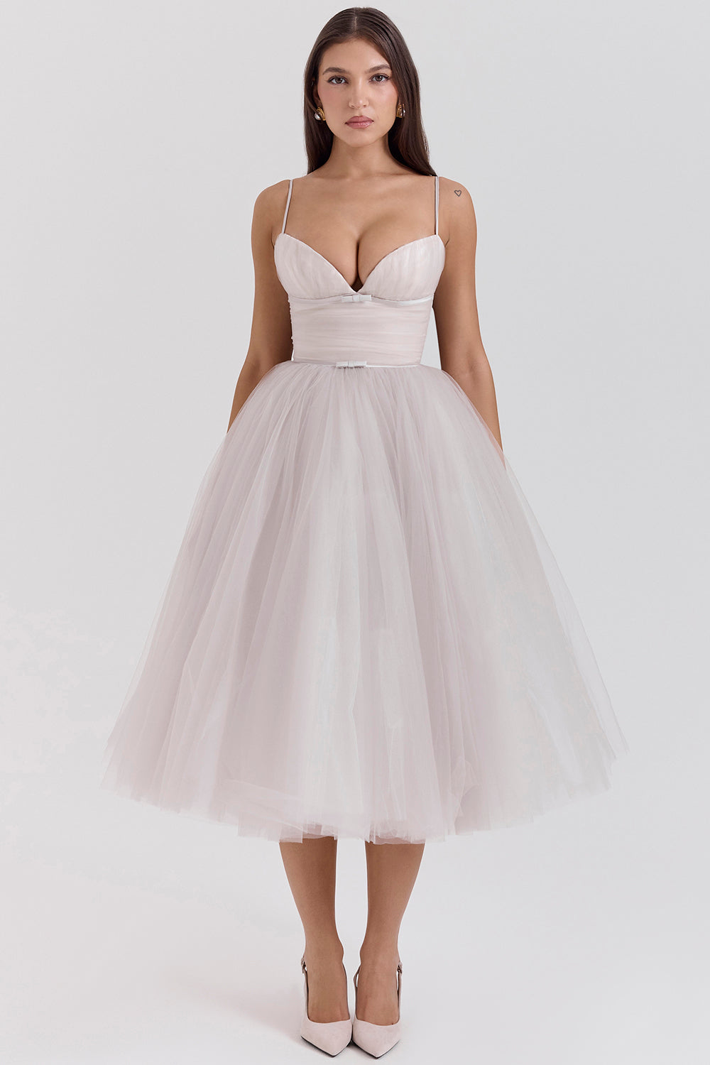 Roseline Robe Mi-Longue Ivoire