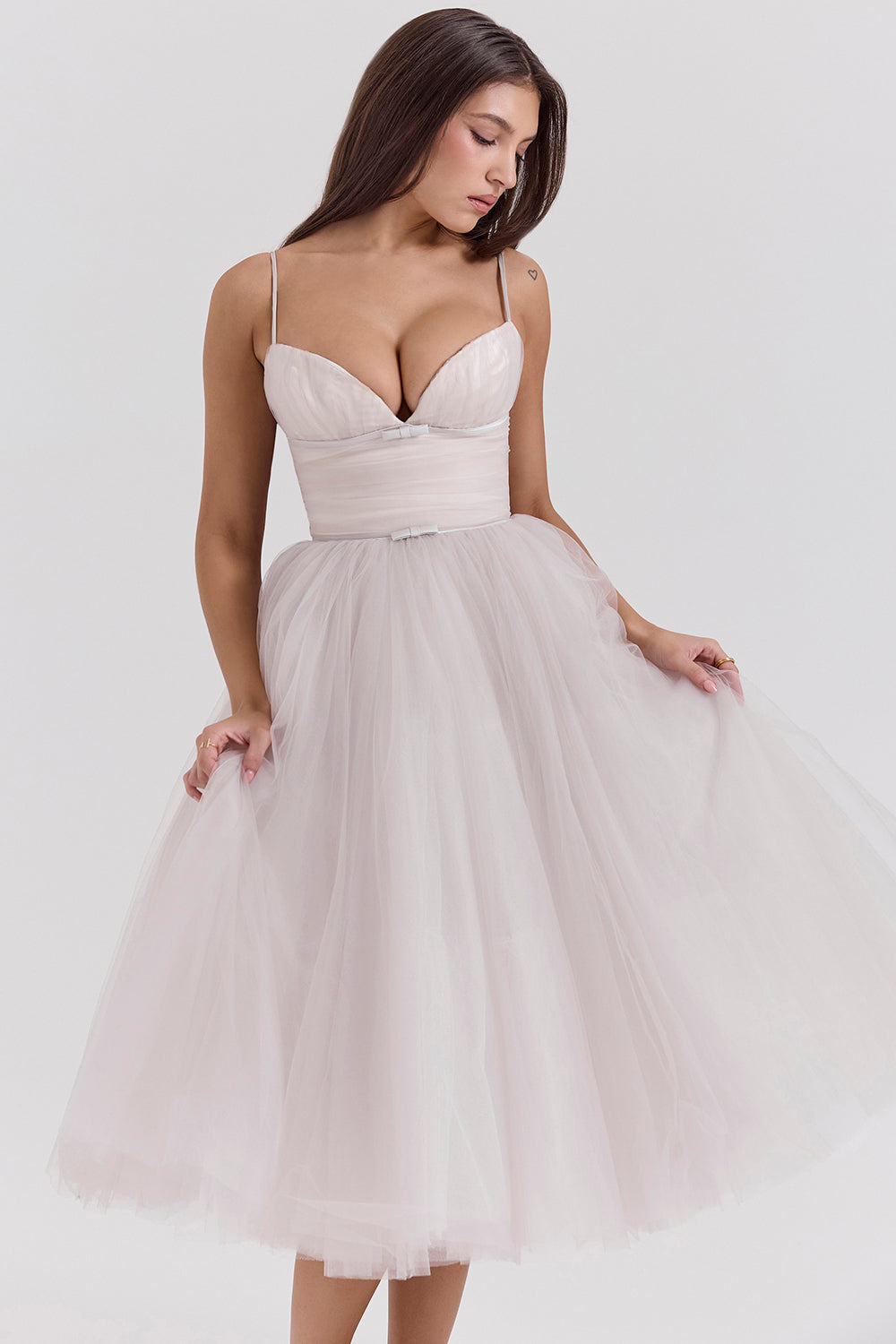 Roseline Robe Mi-Longue Ivoire